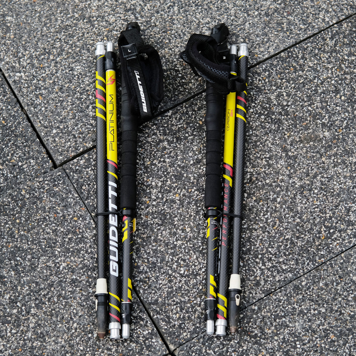 สินค้าปล่อยเช่า_ไม้เทรคกิ้งโพล Guidetti Pole Platinum Neo Trekking Pole (Perf Black/Yellow, 120)