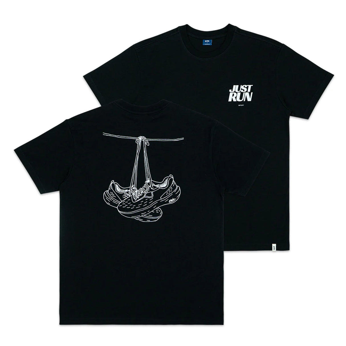 JUSTRUN SPORT UNISEX LIMITED EDITION COTTON T-SHIRT #SKETCHED BY UK ARTIST NOAH FRANCIS