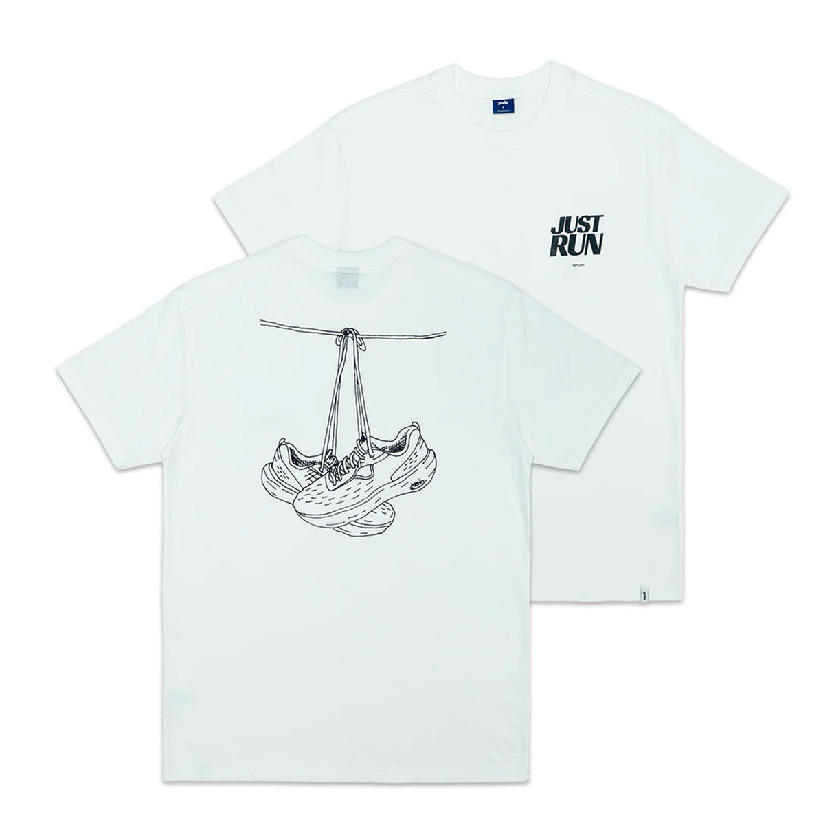 JUSTRUN SPORT UNISEX LIMITED EDITION COTTON T-SHIRT #SKETCHED BY UK ARTIST NOAH FRANCIS