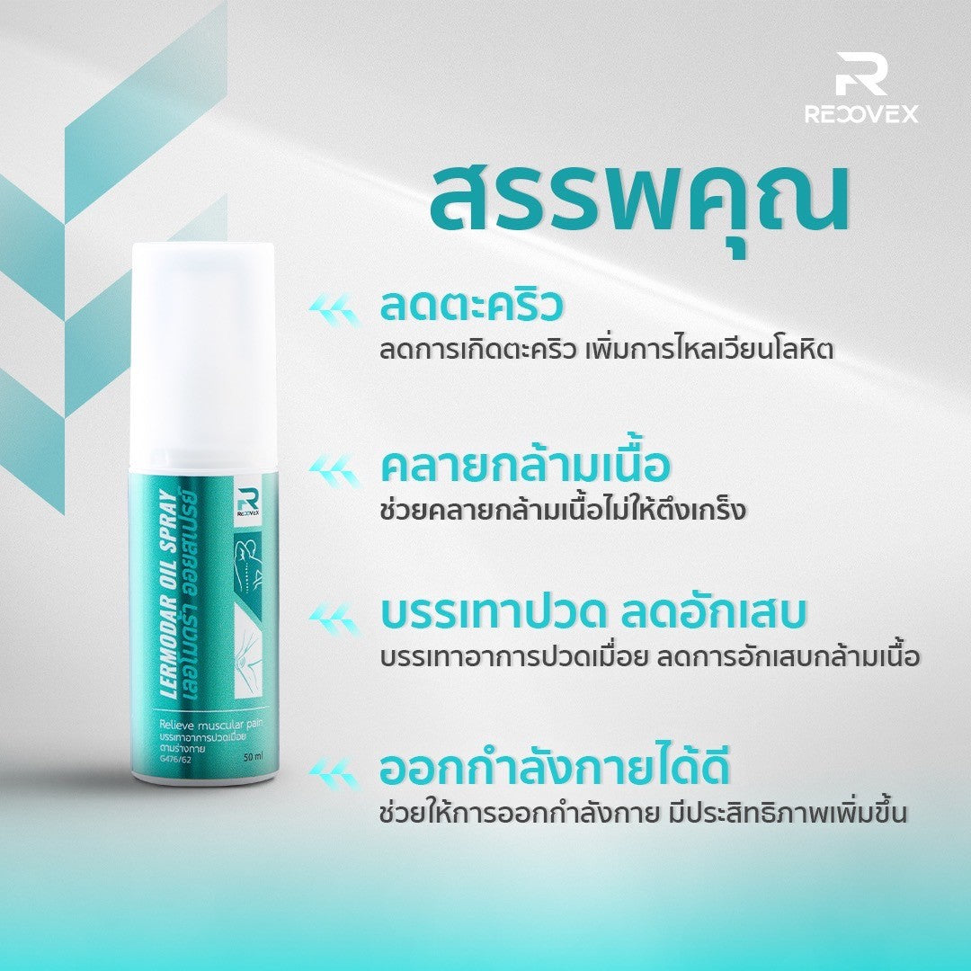 Lermodar Oil Spray สเปย์ร้อนบรรเทาอาการปวดกล้ามเนื้อ