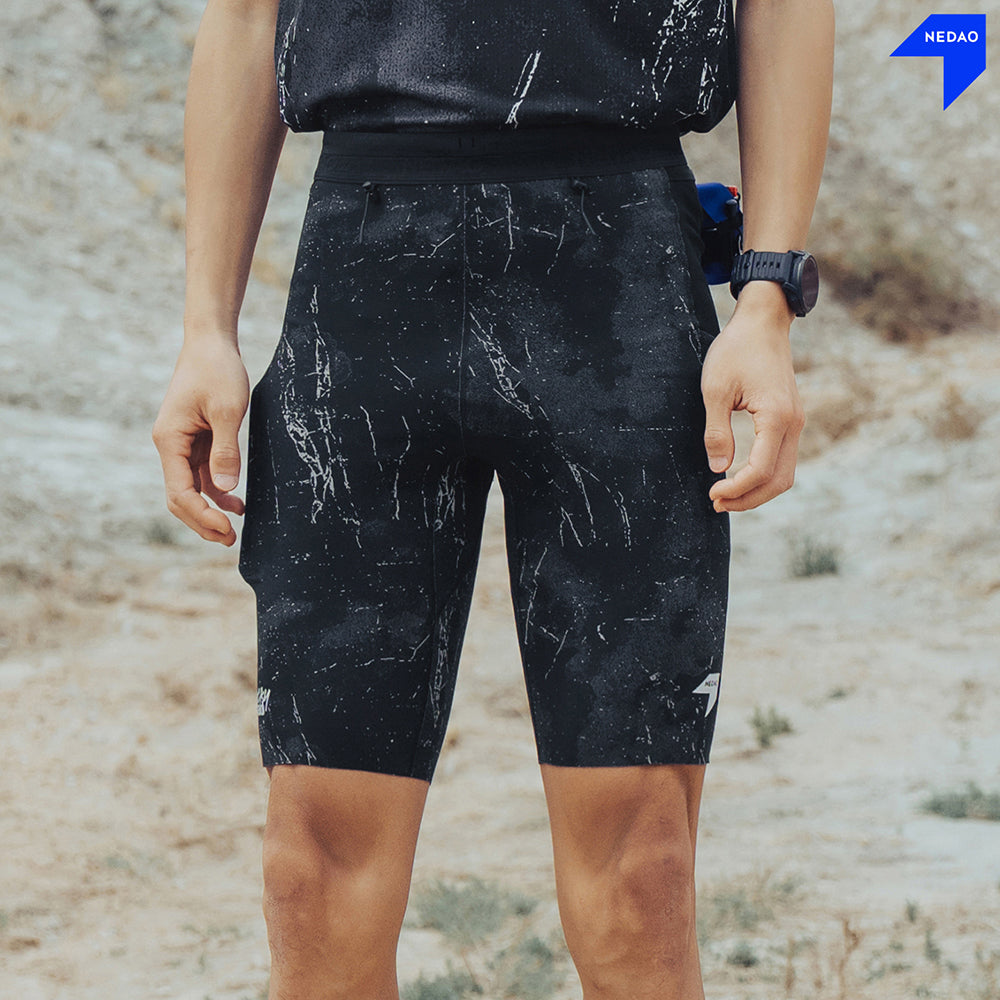 NEDAO MEN'S TRAIL HALF TIGHTS - 1/2 LENGTH - ROCKY ROAD LIMITED EDITION