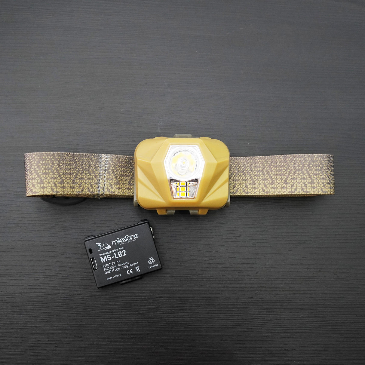 สินค้าปล่อยเช่า_ไฟฉาย Milestone MS-H2 420 Lumens Headlamp สี Sand