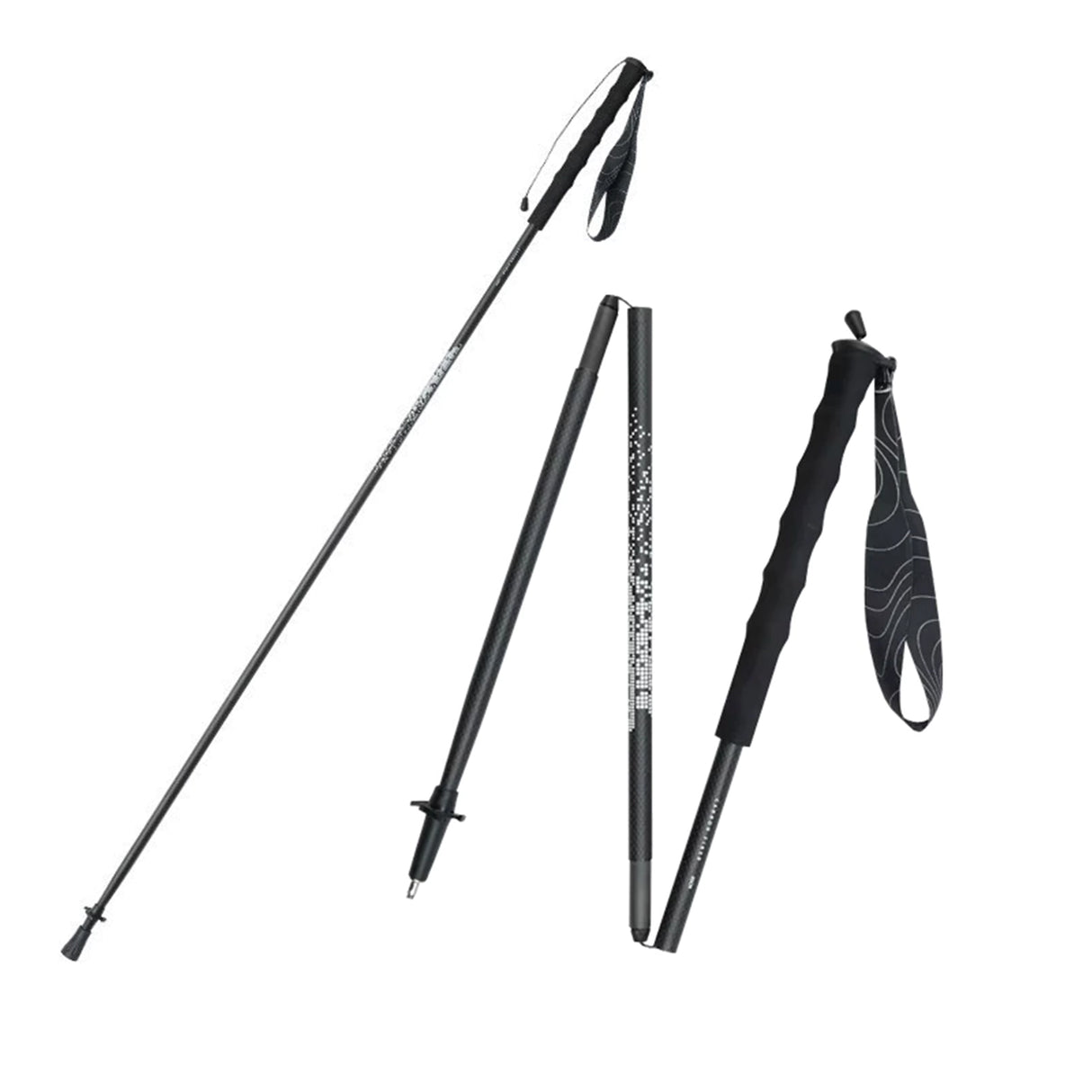 NATUREHIKE AIRRUSH LIGHT WEIGHT QUICK-TO-FOLD CARBON FIBER TREKKING POLE #CNK2350DS010 (1 side)