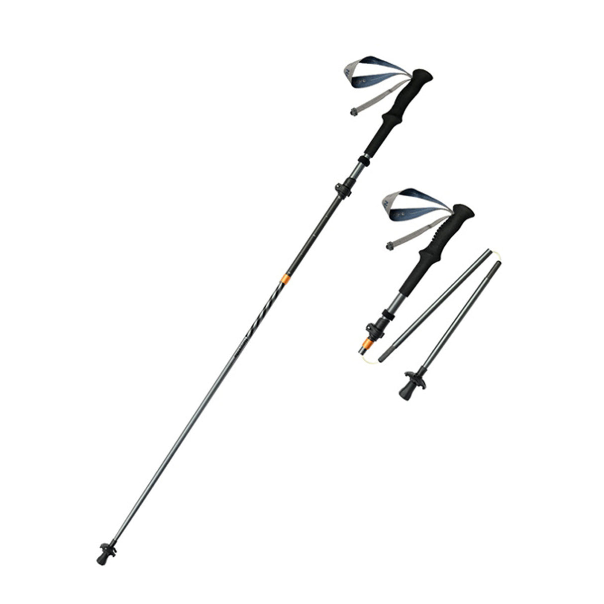 NATUREHIKE CARBON AND ALUMINUM FIVE-SECTION ADJUSTABLE FOLDING TREKKING POLE #CHANG FENG UL (1 ข้าง)