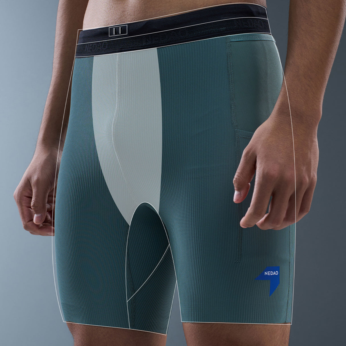 NEDAO MEN'S 1/2 LENGTH RUNNING TIGHTS VELOCITY X PRO (7''inseam)