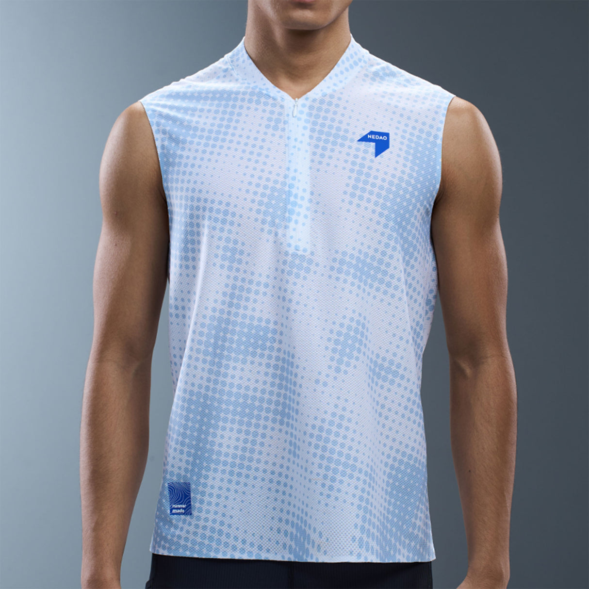 NEDAO MEN'S DIAMOND GRID ZIP SLEEVELESS - SPECIAL PRINT EDITION