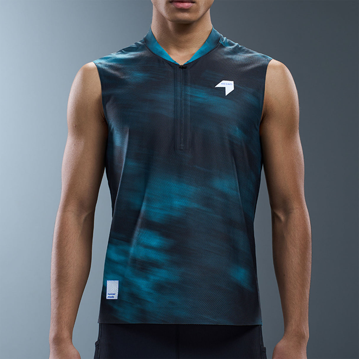 NEDAO MEN'S DIAMOND GRID ZIP SLEEVELESS - SPECIAL PRINT EDITION