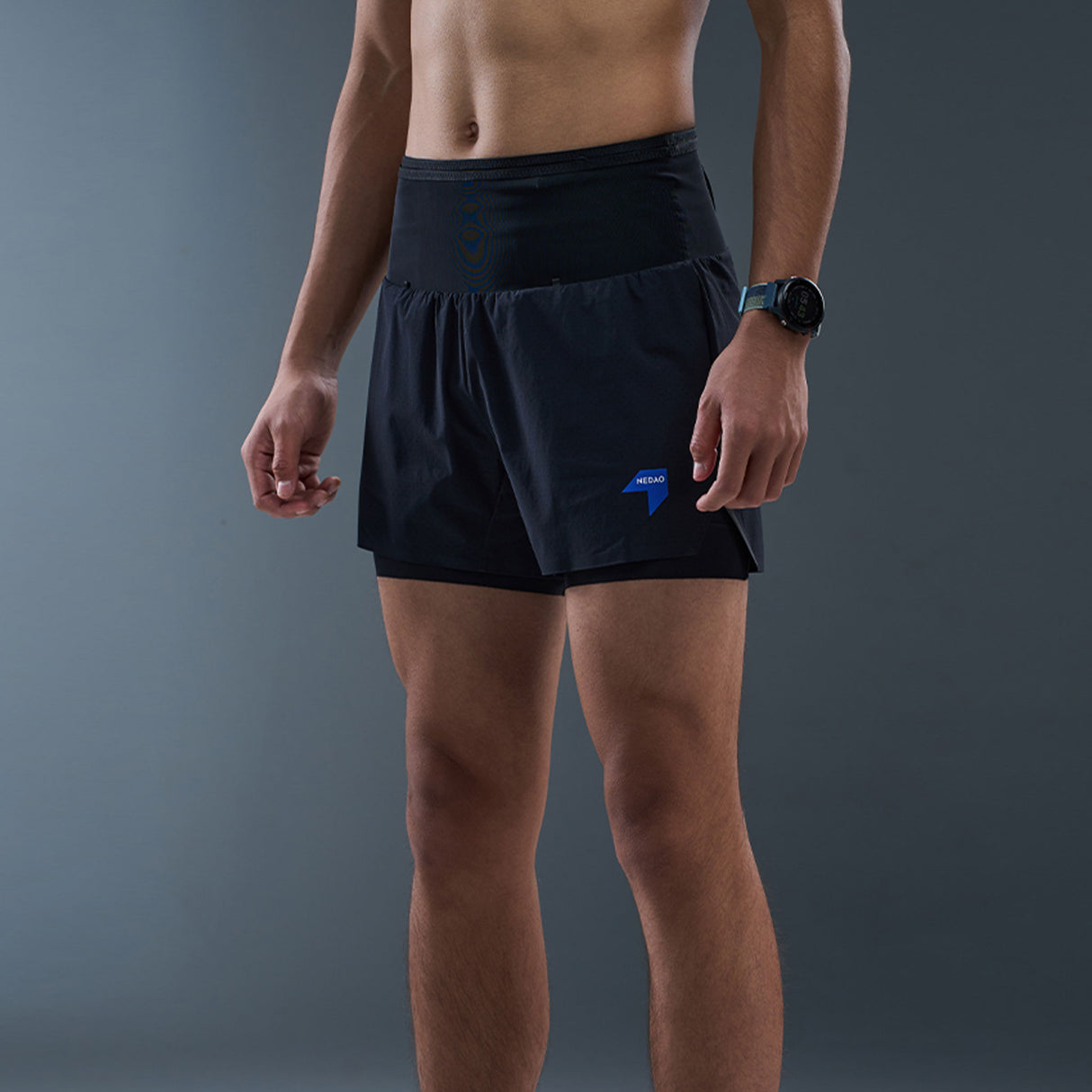 NEDAO MEN'S RUNNING TRIOSHORTS POWERPOUCH - ONEPIECE WITH BIB HOLDER