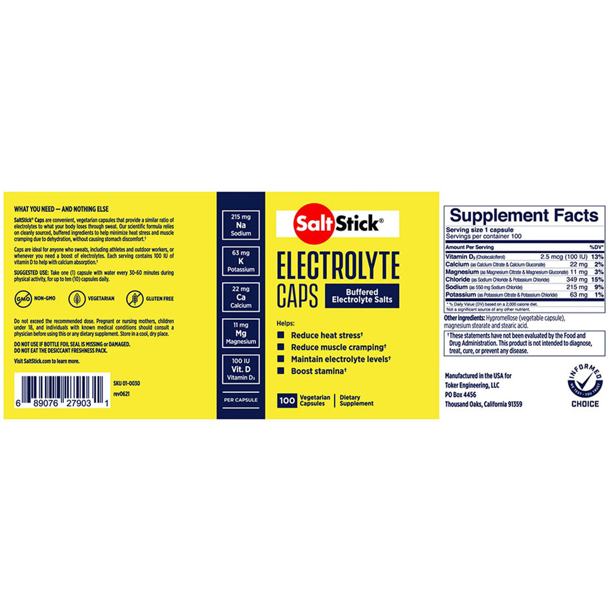 SALTSTICK ELECTROLYTE CAPS 4ct ป้องกันตะคริวแบบซอง