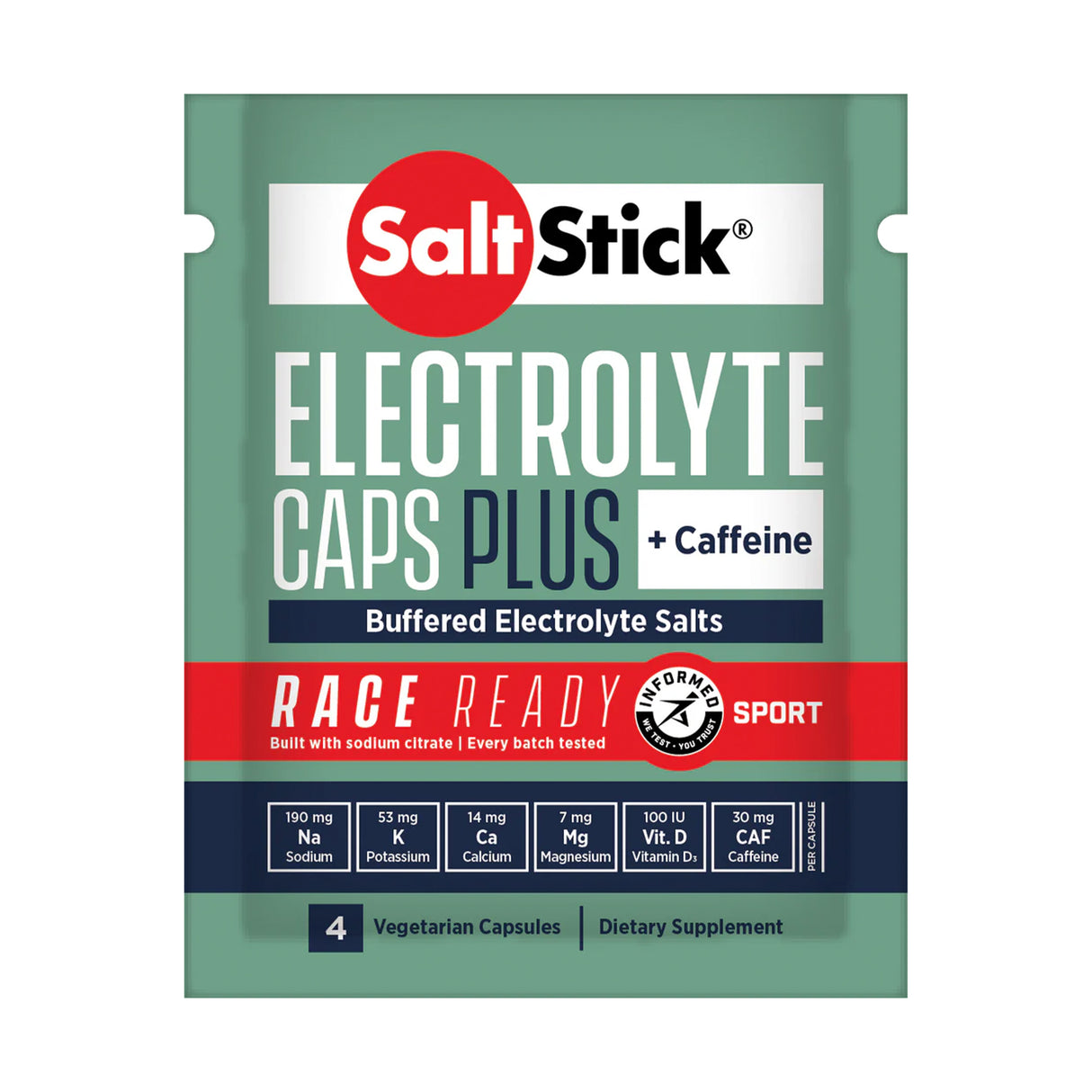 SALTSTICK ELECTROLYTE CAPS Plus 4ct, anti-cramp sachet