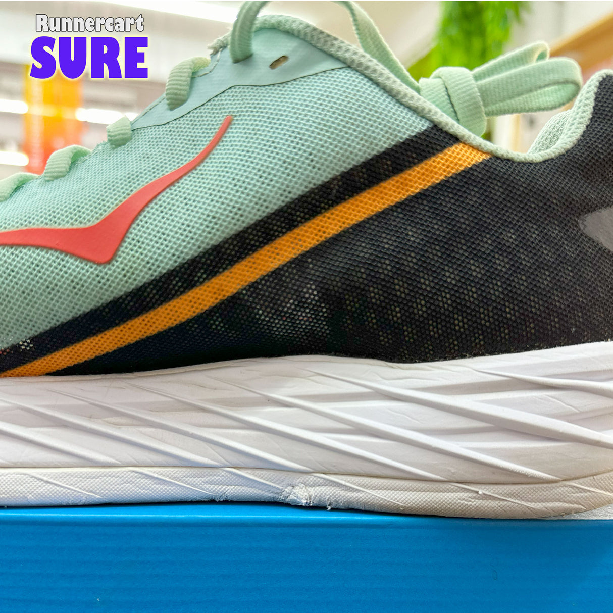 Sure_ Hoka Rocket X (Eggshell Blue/Black),Size 10.5US