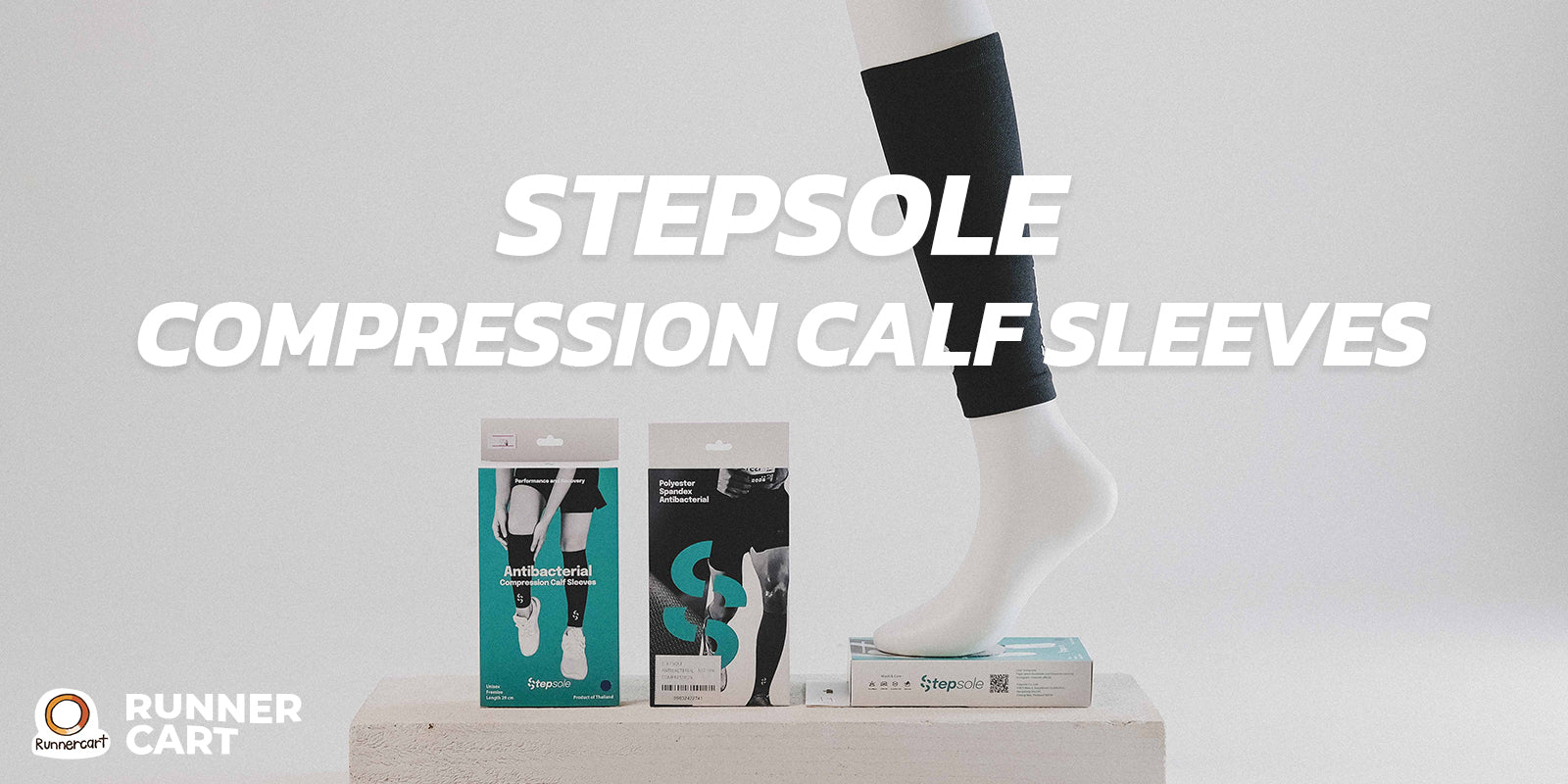 Stepsole Antibacterial Compression Calf Sleeves ปลอกรัดน่องสำหรับวิ่ง