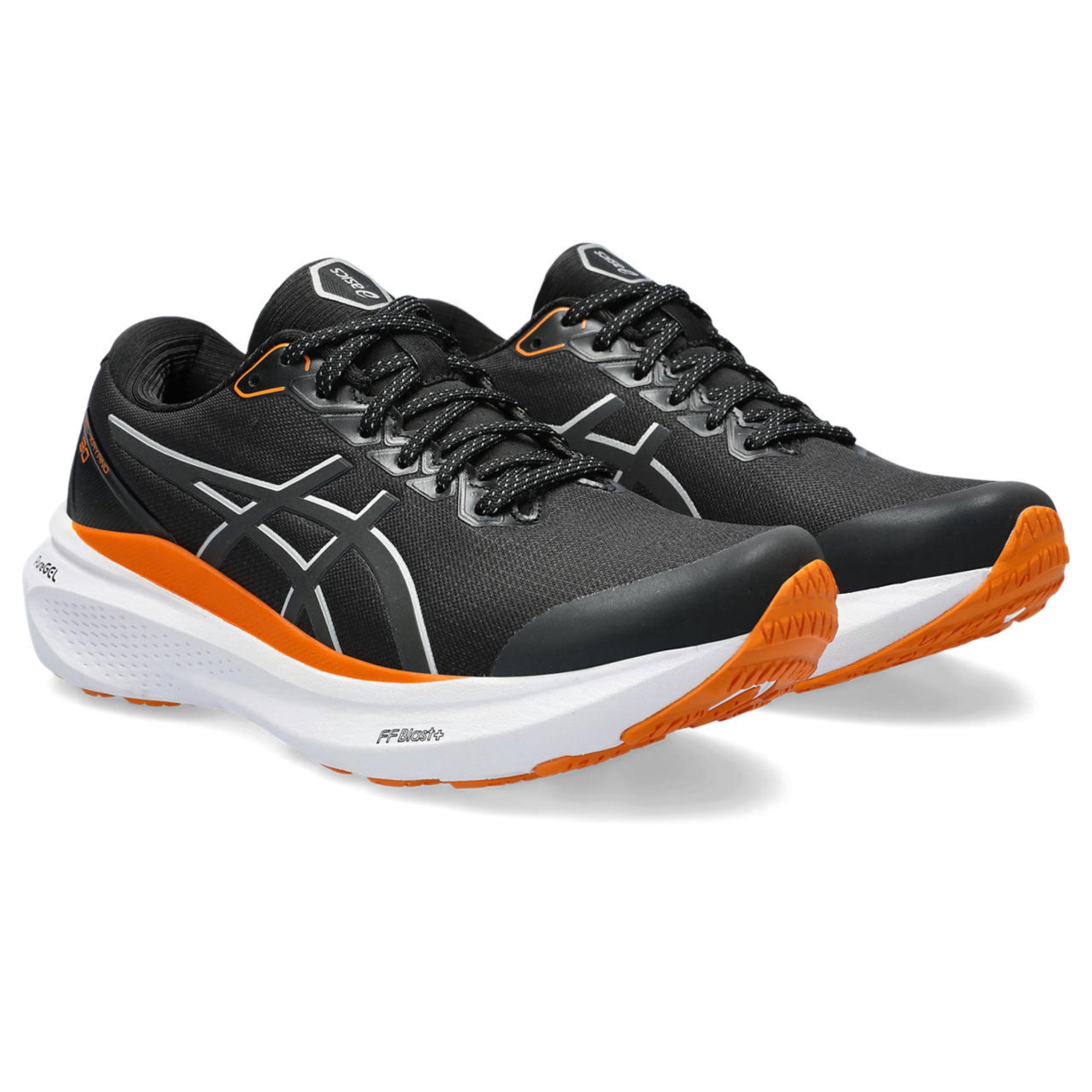 Asics womens black outlet and orange