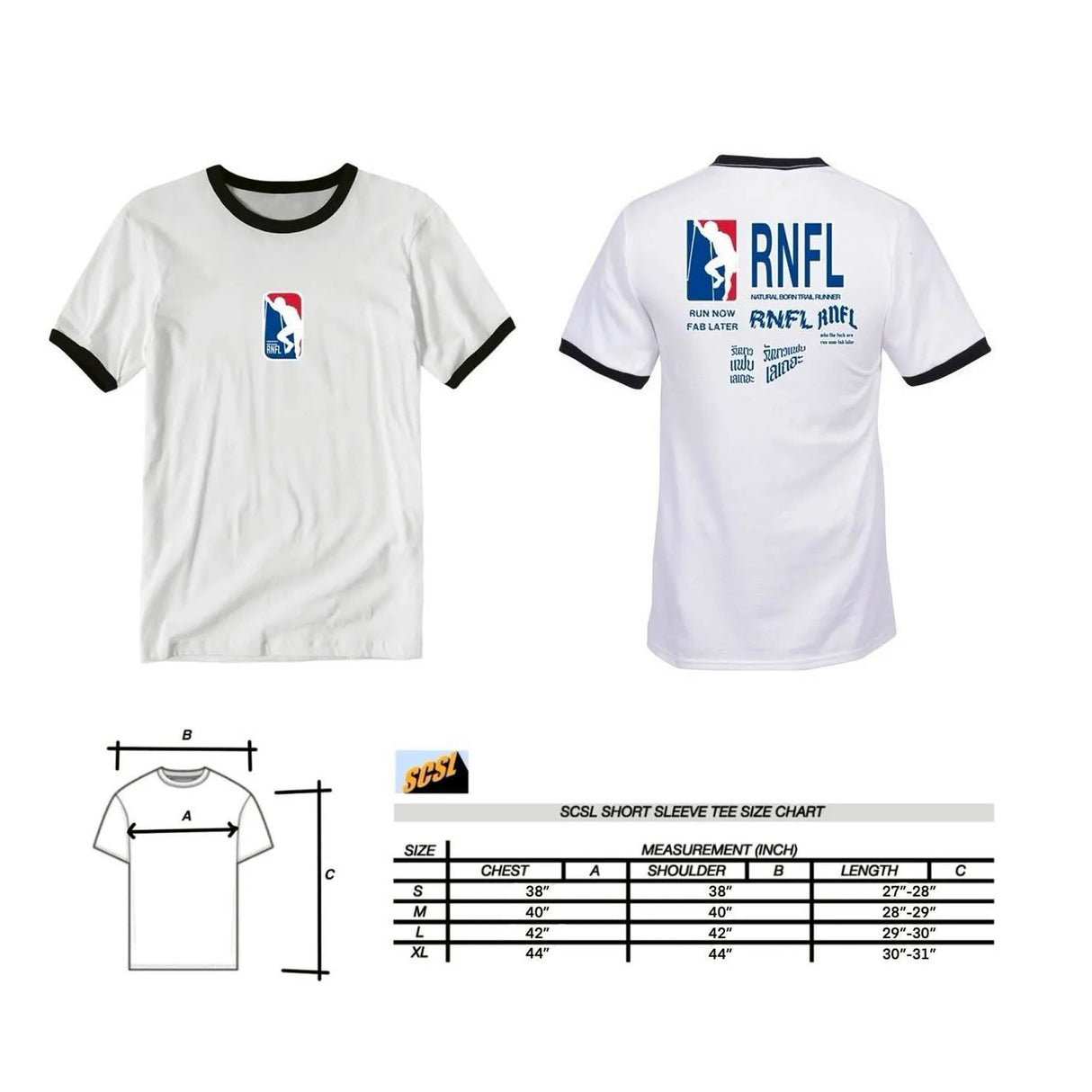 SCSL UNISEX TEE - SCSL x RNFL NBA PARODY RINGER