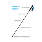 NATUREHIKE QING FENG EXT FULL CARBON FOUR SECTION FOLDING TREKKING POLE #NH18D020-Z [Price for 1 side]