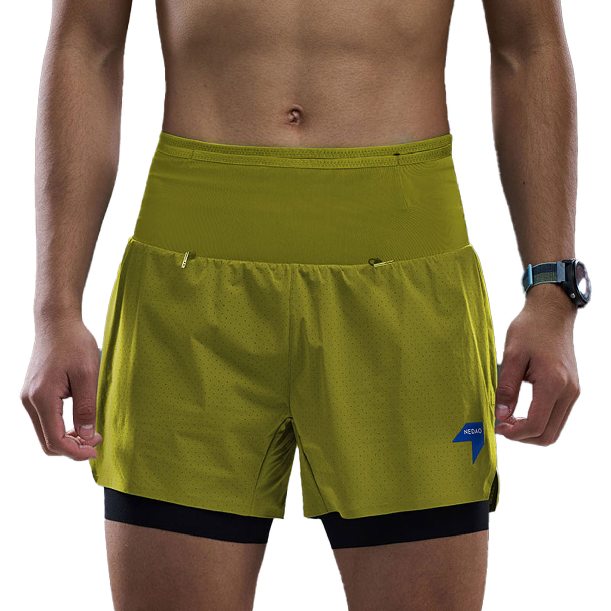 NEDAO MEN'S RUNNING TRIOSHORTS POWERPOUCH WITH BIB HOLDER