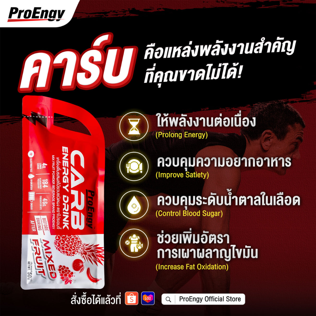 PROENGY CARB ENERGY DRINK 50G.