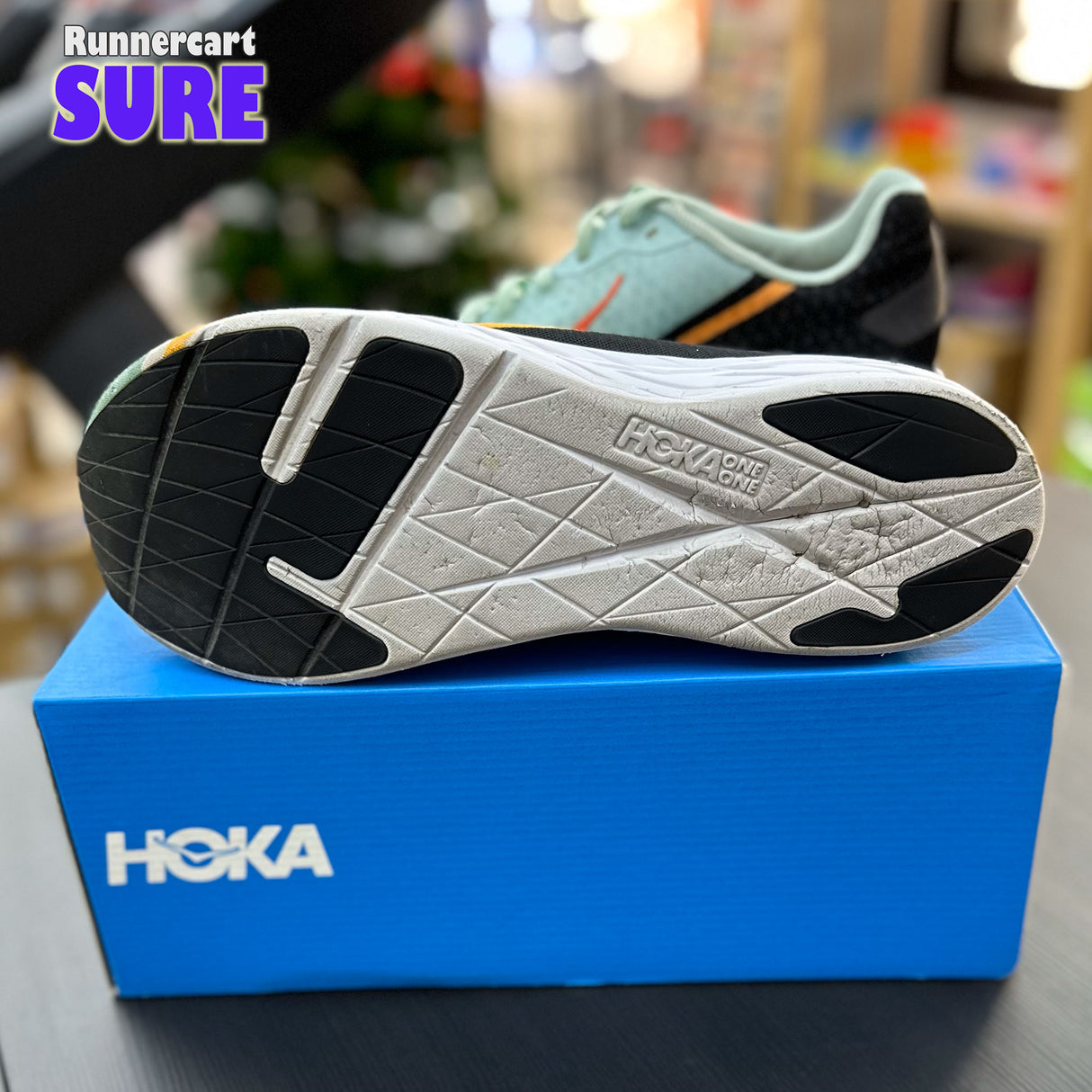 Sure_ Hoka Rocket X (Eggshell Blue/Black),Size 10.5US