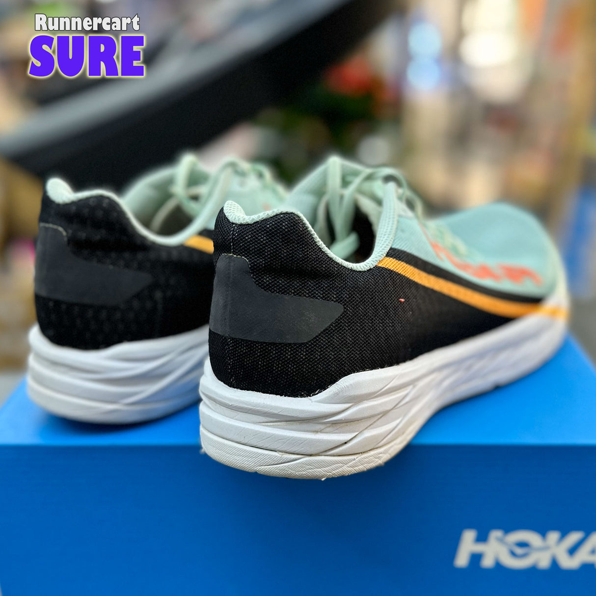 Sure_ Hoka Rocket X (Eggshell Blue/Black),Size 10.5US