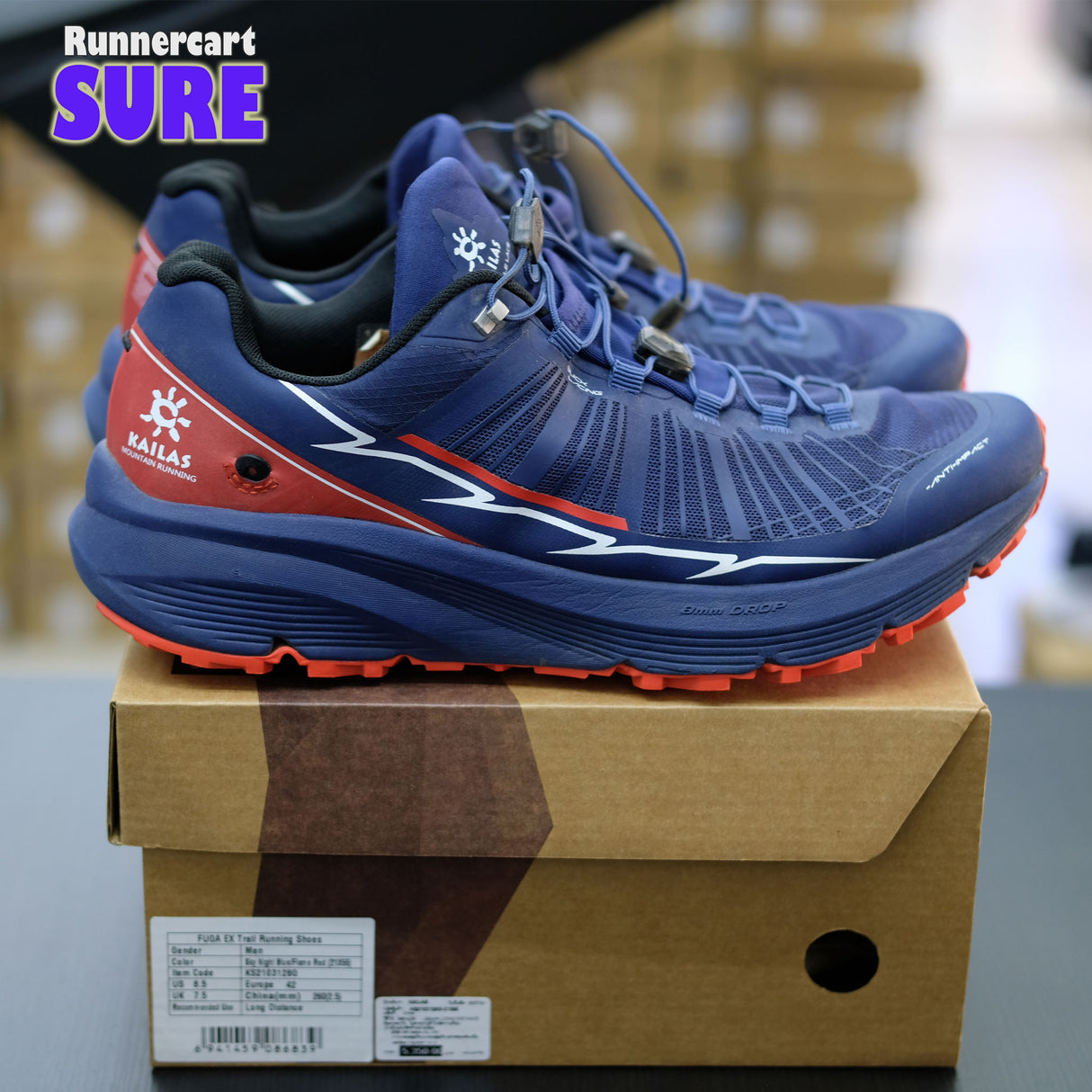 Sure_ Kailas Men Fuga EX Trail (Blue-Red), Size 42 EU