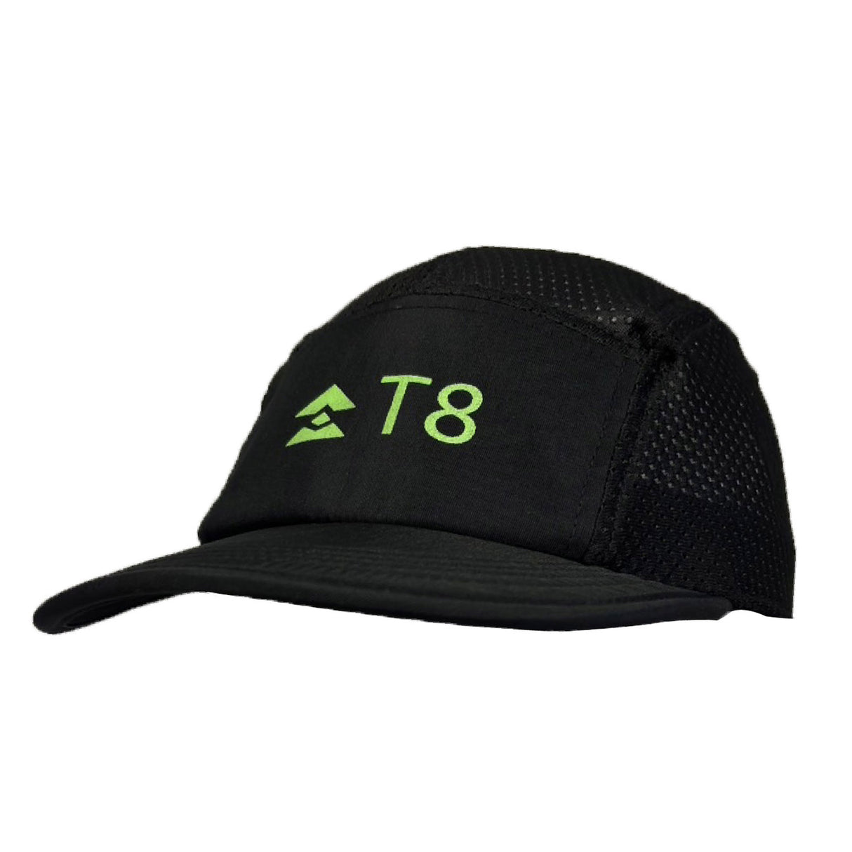 T8 5-Panel Black Cap